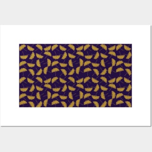 Gold Gingko Leaves Posters and Art